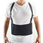 Interstate Safety Economy Double Pull Elastic Back Support Belt with Adjustable Shoulder Straps - Small 40150-S